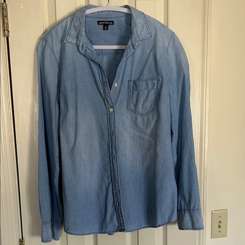 J. Crew Chambray Button-Up Shirt